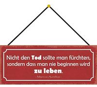 Schatzmix Tod Plaque en métal Aurelius avec Cordon Multicolore 27 x 10 cm