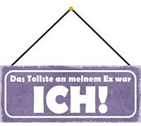 Schatzmix tollste an Mein Ex War ICH Plaque en métal décorative avec Cordon Multicolore 27 x 10 cm
