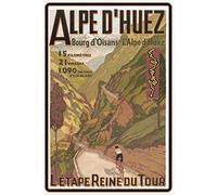 Schatzmix Tour de France-Alpe d'Huez Plaque Murale en métal Motif Sign Multicolore 20 x 30 cm