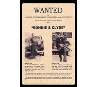 Schatzmix Wanted Bonnie & Clyde Murder Plaque Murale en tôle Multicolore 20 x 30 cm