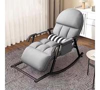 Schaukelstuhl Wohnzimmer Schaukelstuhl mit Liegefunktion, Fauteuil de Relaxation Adulte et Enfant avec Poche Latérale, Fauteuil Pivotant Schaukelsessel für Wohnzimmer, Schlafzimmer