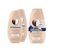 Schauma Lot de 2 shampoings réparateurs et après-shampoing réparateurs pour cheveux abîmés et secs (2 x 250 ml) à l'extrait de noix de coco