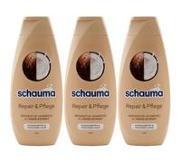 Schauma Réparation & Soin Shampooing 3 X 400ml pour Abimés & Sec Cheveu
