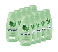 Schauma Schwarzkopf Shampooing 7 herbes (10 x 400 ml), shampooing donne à la structure du cheveu une fraîcheur légère, shampooing frais pour cheveux normaux à gras rapide