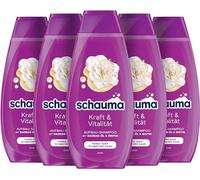 Schauma Schwarzkopf - Shampooing reconstructeur Force & Vitalité (5 x 400 ml) - Renforce la structure des cheveux - Shampooing reconstructeur pour cheveux fins ou faibles - Avec huile de baobab et
