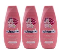 Schauma Shampooing Réparateur Huile 7 Fleurs 3 X 400ml Cheveux Secs Fatigués