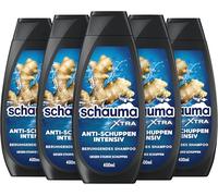Schauma XTRA Shampooing anti-pelliculaire intensif (5 x 400 ml) - Lutte contre les pellicules tenaces dès la première application - Le shampooing aide à soulager les démangeaisons du cuir chevelu