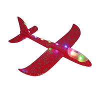 Schaumflugzeug Segelflugzeug - 48cm Wurfgleiter | Schaumstoff LED Flugzeug, Blitzlicht Mit 10 Laternen Für Stunts Und Direktflug, Interaktives Outdoor Spiel Für Kinder Und Mädchen