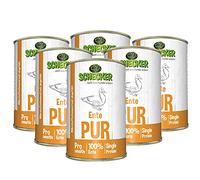 Schecker - 100 % canard PUR - Nourriture humide pour chiens - 6 x 410 g - Sans céréales - Nourriture en conserve - Nourriture pour chien