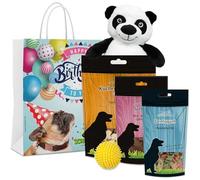 Schecker Sac surprise - Sac d'anniversaire - 5 superbes articles pour votre chien - Balle pour chien - Doudou - Friandises
