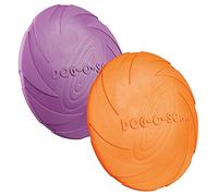 Schecker Trixie Flying Fun Lot de 2 frisbees peu encombrants en caoutchouc naturel résistant aux morsures