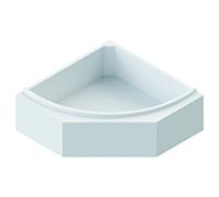Schedel Ideal Standard Playa support de bain SW10419A 130x130cm, avec étagère, 5 côtés, hauteur 57cm