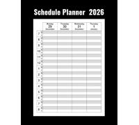 Schedule Planner 2026: Professional Appointment Book - 1 Column Weekly Agenda - 7 a.m. to 9 p.m. - 30 Minutes Increments - 8.5" x 11"