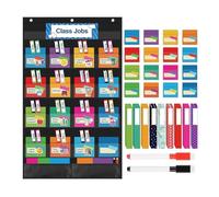 Schedule Pocket Chart, Colorful Educational Wall Organizer Chart, Teacher Classroom Routine Display Board, Activity Planner Organizer for School Home Office Daily Use Planning Use