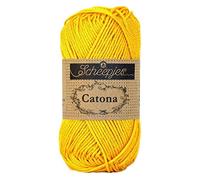 Scheepjes 1677-208 Catona Fil de coton, 208 jaune doré, 1 x 25 g