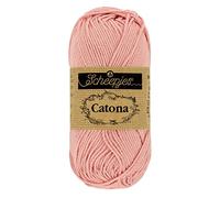 Scheepjes Catona 50 g - fil coton mercerisé pour crochet et tricot, rose ancien 408-1 unité