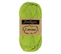 Scheepjes Catona 50 g - Fil coton mercerisé pour tricot et crochet, coloris 205 Kiwi (1 x 50 g)