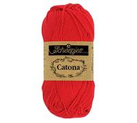 Scheepjes Catona 50g - 115 Rouge Vif, Fil à Tricoter et à Crocheter