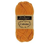 Scheepjes Catona 50g 1x50g - 383 Ginger Gold, Fil de Coton pour Crochet et Tricot