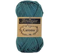 Scheepjes Catona Cotton Yarn, 391 Deep Ocean, 1 x 25 g