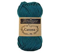 Scheepjes Catona Cotton Yarn, 401 Dark Teal, 1 x 25 g