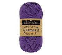 Scheepjes Catona Cotton Yarn, 521 Deep Violet, 1 x 25 g