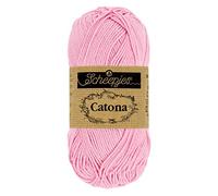Scheepjes Catona fil coton mercerisé 50 g, 1 pelote couleur 222 Tulip (rose)