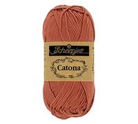 Scheepjes Catona fil coton mercerisé 50 g, coloris 504 Brique, 1 pelote