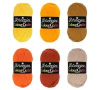 Scheepjes Colour Crafter Pack de Couleurs 6x50g - Clogs Rouge, Brun, Rose