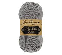 Scheepjes Merino Soft 1x50g - 604 Lowry, Gris Fil à Tricoter et à Crocheter