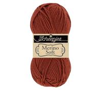 Scheepjes Merino Soft 1x50g - 608 Dali, Rouge et Orange Fil à Tricoter et à Crocheter