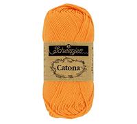 Scheepjes - Scheepjes Catona 411 Pelote de laine orange douce - 1 x 50 g