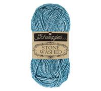Scheepjes Stone Washed 50g - Bleu Apatite (805) coton et acrylique