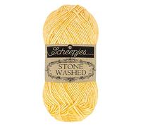 Scheepjes Stone Washed 50g - Coton-Acrylique pour Tricot, 833 Beryl Jaune