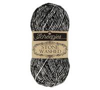 Scheepjes Stone Washed fil à tricoter et à crocheter 50 g - 803 Noir Onyx
