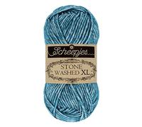 Scheepjes Stone Washed XL - fil 1 unité de 50 g Bleu Apatite (845) coton/acrylique