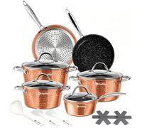 Scheffler HL-21PS101 Lot de 10 casseroles en aluminium avec revêtement anti-adhésif Compatible induction Passe au lave-vaisselle