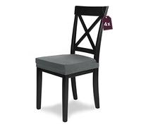SCHEFFLER-Home Couvre Chaise Extensible « Luna » / Lot de 4 / Anthracite/Housse de Chaise élastique en Flanelle/Housse élégante pour chaises