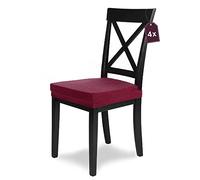 SCHEFFLER-Home Couvre Chaise Extensible « Luna » / Lot de 4 / Rouge/Housse de Chaise élastique en Flanelle/Housse élégante pour chaises