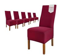SCHEFFLER-Home Emma Lot de 6 housses de chaise élastiques en coton / Housses de chaise pivotantes / Housses de chaise élégantes avec élastique