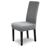 SCHEFFLER-Home Housse de Chaise Extensible Emil/Housse de Chaise Extensible Gris Set de 2 / Housse de Chaise Extensible/Housse de Chaise balançoire/Housse de Chaise Extensible en Flanelle