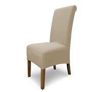 SCHEFFLER-Home Housse de Chaise Extensible « Emma » / Lot de 6 / Beige / Élastique en Coton / Avec Bande Élastique / Élégante