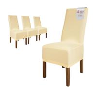 SCHEFFLER-Home Housse de Chaise Extensible « Lena » / Lot de 4 / Crème / Élastique / Élégante Avec Élastique