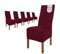 SCHEFFLER-Home Housse de Chaise Extensible « Lena » / Lot de 6 / Bordeaux / Élastique et Élégante