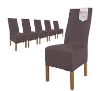 Scheffler Home Lot de 6 housses de chaise Lena gris nordique, élastiques et durables, pour chaises basculantes, lavables et robustes, certifiées Öko-Tex