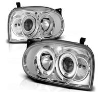 Scheinferwerfer LED Angel Eyes Pour VW Golf 3 91-97 Chrom