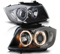 Scheinwerfer Angel Eyes Noir Pour BMW Série 3 E90 E91 05-08