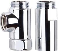 SCHELL 041010699 Set de raccordement en T et écarteur en laiton avec 1 pièce en T avec ÜM G 3,4 IG x G 3,4 AG x G 1,2 IG, 1 x écarteur G 3,4 IG x G 3,4 AG, DN20 Chromé