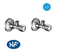 Schell - Comfort Lot de 2 robinets d'équerre avec fonction de régulation e débit A (052120699-PRO2)