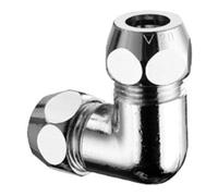 Schell Coude Schell double union chromé avec 2 raccords à sertir 3/8x10mm Quantité:1